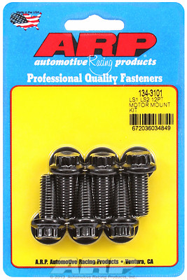 ARP 134-3103 Motor Mount Bolt Kit - 8740 Chromoly Bolts For LS Engine Mounts, Black Oxide Finish