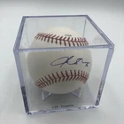 J.R. Towels Autographed Baseball Signed Houston Astros Catcher MLB Case