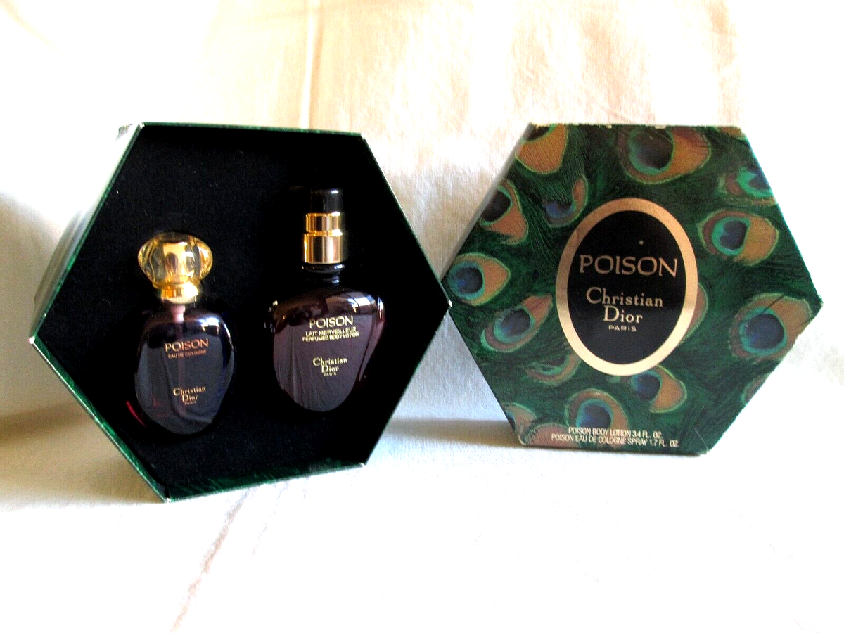 CHANEL N°19 & Christian Dior Poison セット Dior Poison Set Vintage Eau de Cologne Spray 1.7 oz & Body Lotion