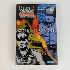Vtg Elite Command Blue Box Patton vs Rommel WWII Diecast Soldiers Figures 30095
