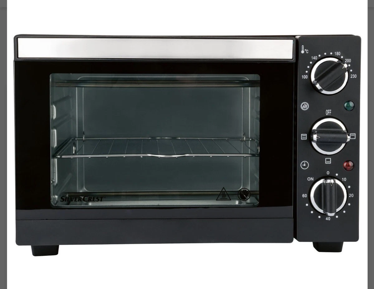 Silvercrest Electric Mini Oven 3 Settings Timer 1200W 15L NEW