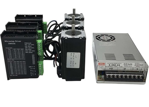3 Axis CNC Kit 428oz.in Nema 23 Stepper Motor & Stepper Driver 24V ...