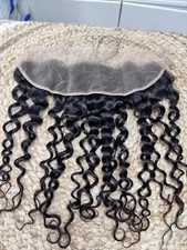 12A 20INCHES WATER WAVES 13X4 LACE FRONTAL BRAZILIAN VIRGIN HUMAN HAIR 1B 90g