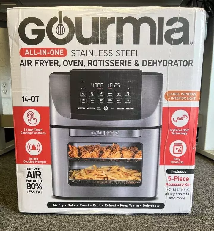 Brand New Gourmia 8-Quart Digital Air Fryer, with 12 One-Touch