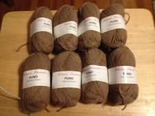 Filatura Lanarota Puno 100% Pure Alcapa Yarn Lot of 8 tan color #208 lot #006
