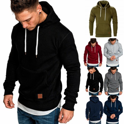 Herren Winter Hoodies schmale Passform Kapuzenpullover Outwear Pullover warmer Mantel Jacke - Bild 4 von 21