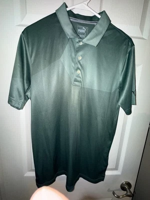 PUMA Mens Small Polo Golf Shirt Short Sleeve Green golf polo - Image 1 of 4