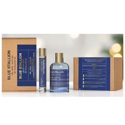 Emper Blue Stallion 2 Pcs Eau De Parfum 3.4 oz Gift Set for Men | Fresh Scent