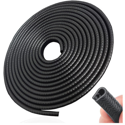 Car Door Edge Protection Universal Fit Black Rubber 10m