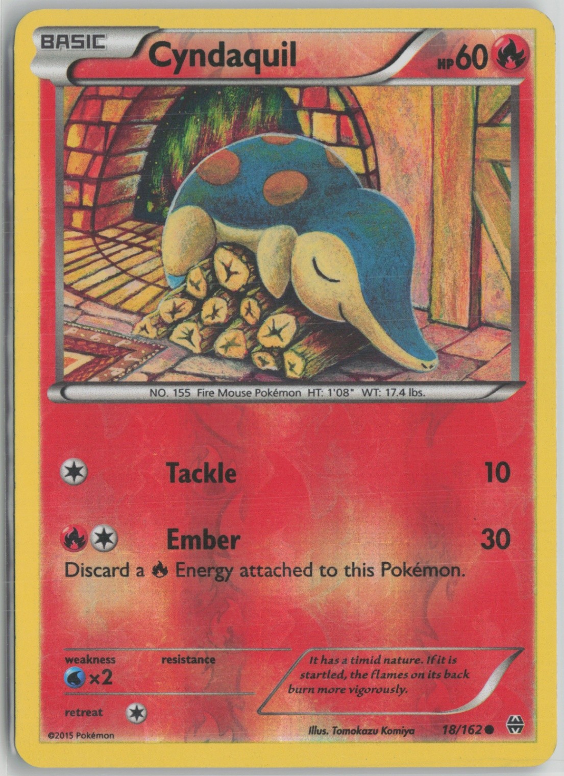 Cyndaquil 18/162 Common XY - BREAKthrough LP Reverse Holo