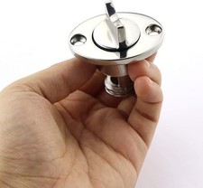 Oval 316 Stainless Steel Boat Garboard Drain Plug For 1" 25mm Hole WithO Ring
