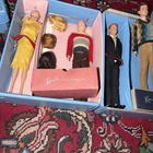 VINTAGE 1960'S MATTEL BARBIE KEN DOLL WITH CLOTHES and Case
