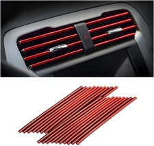 20 Pieces Car Air Conditioner Decoration Strip for Vent Outlet, Universal Red 