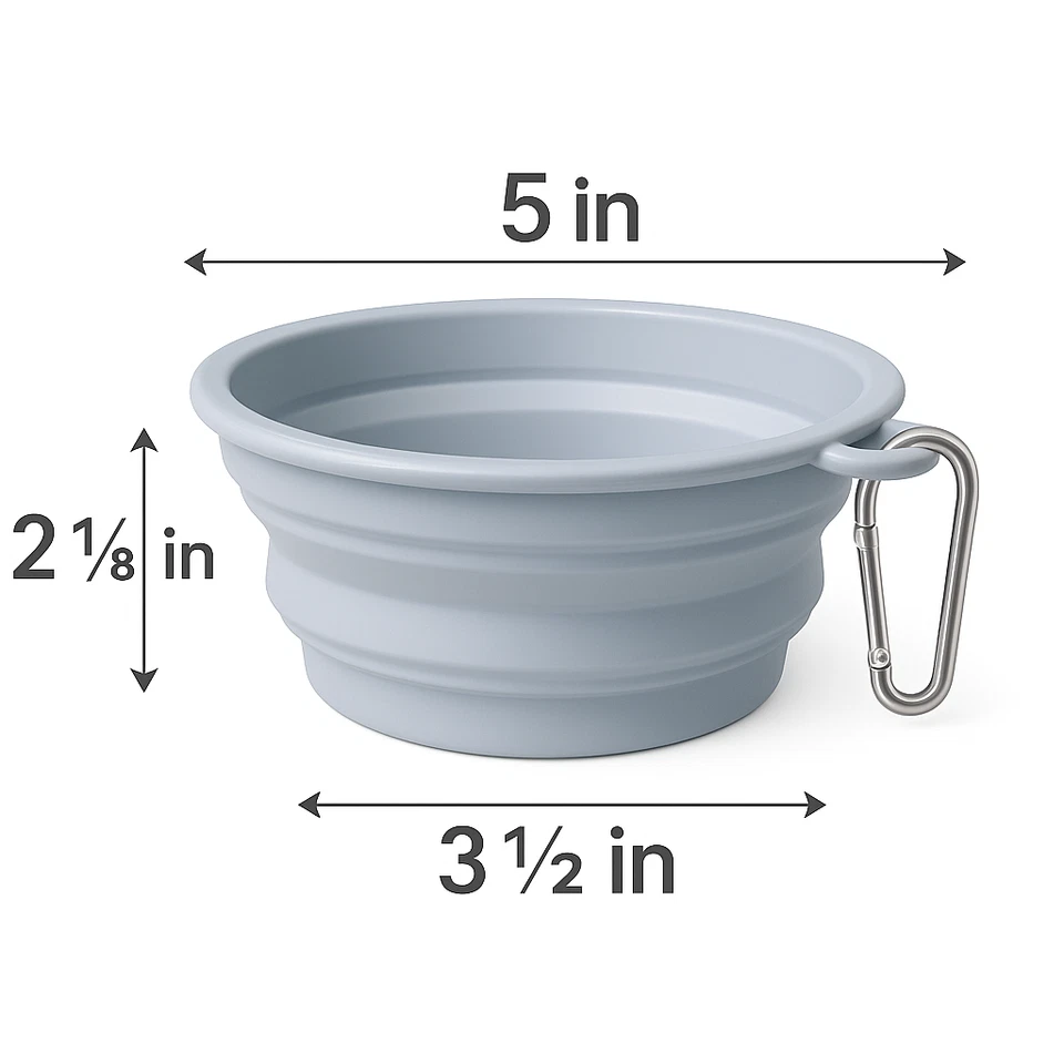 Cuencos para perros - Paquete de dos - NUEVO - Mediano - Plegable - Portátil - Viaje - Foto 3 de 3