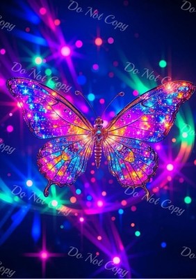 Photo A4 - Bright Multicolor Magic Butterfly - B0204