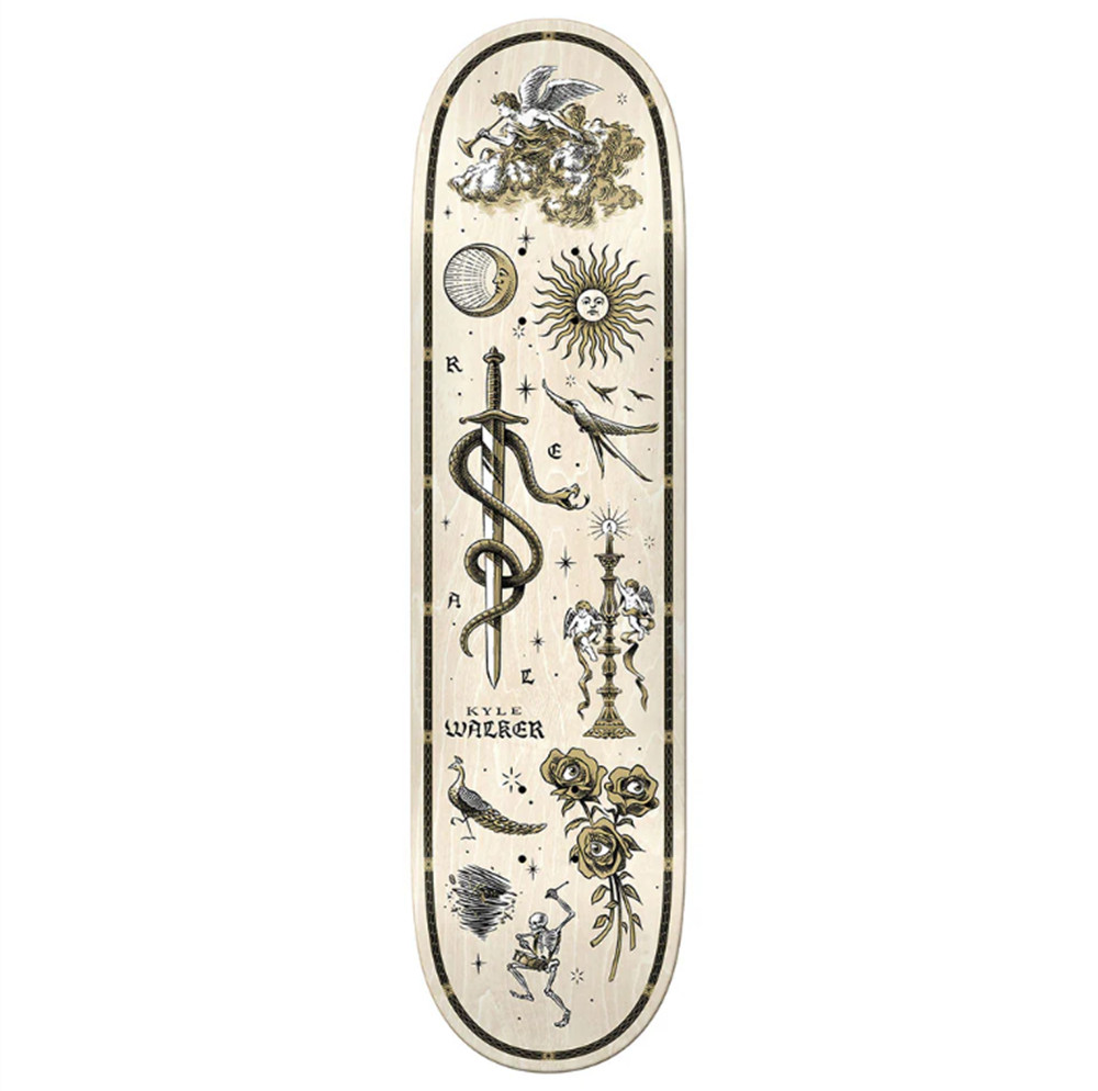 Real Kyle Walker Engraved Skateboard Deck Natural Black 8.38