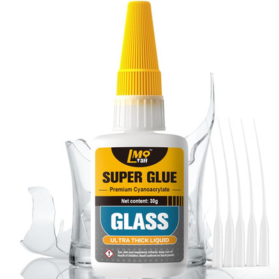 Glass Super Glue Liquid, Clear Instant Cyanoacrylate Adhesives for Glass Repair,