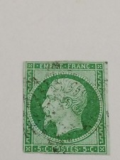 Timbre France Napoleon 5c Vert TB Signé