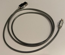 MFi Certified USB  A to Lightning Cable 3ft   Silver Metal Fast Charging iPhone