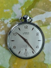 orologio da tasca vintage antico Lanco Swiss-made 15 rubini testato funzionante