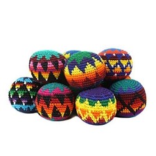 Footbag Hacky Kick Balls, Assorted Colors  Designs, 6 Pack