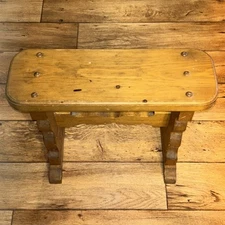 Primitive Farmhouse Home Decor Foot Stool Hand Made Rustic VTG 17x22”