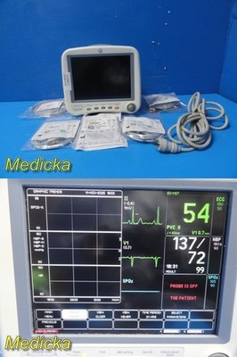 GE Dash 4000 Monitor (T/CO, SpO2, ECG, NBP) W/ 2x Batteries & NEW Leads ...