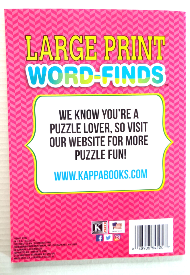 3 Activity Puzzle Books: Jumbo.. Puzzles, Large Print Word-Finds, GB ...
