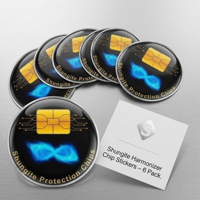 Shungite EMF Protection Stickers 6-Pack 5G Harmonizer Discs Phone Laptop Router