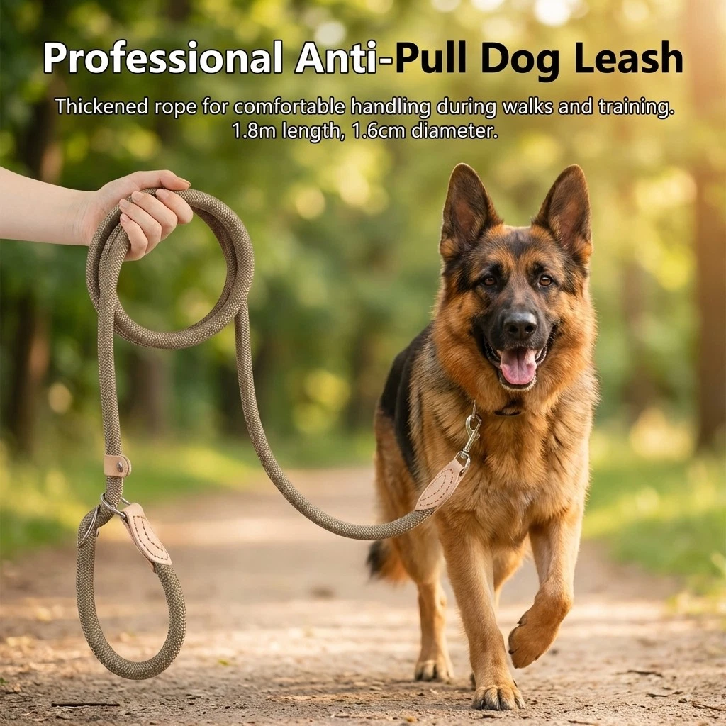 Heavy Duty Dog Slip Lead No Pull Training Leash Long Thick Pet Walking Rope