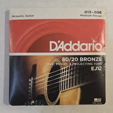D’Addario EJ12 Acoustic Strings 80/20 Bronze Medium .013-.056 Guitar Set