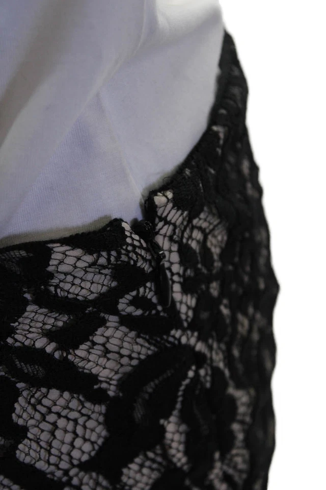 Minifalda Haute Hippie para mujer forrada de encaje con cremallera lateral negra talla S Foto 4 de 4