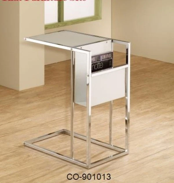 NOVA mesa de lanche retrô cromada com vidro fosco com carregador - Imagem 2 de 4