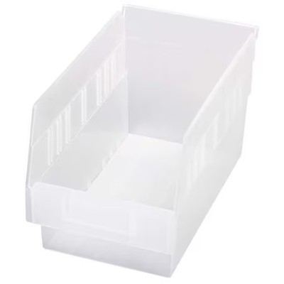 Quantum Storage Systems Qsb202cl Shelf Storage Bin, Polypropylene, Clear, 6 In