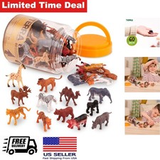 Wild Animal Figurines 60 Mini Safari Figures Educational Toys for Kids 3