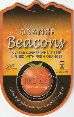 UNBENUTZTER PUMPENCLIP VORNE - J.BUCKLEY BREWER (WALES) - ORANGE BEACONS WEIZENBIER