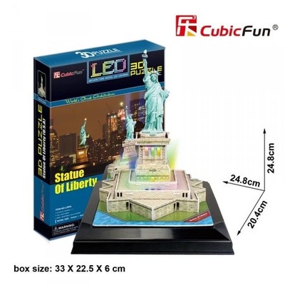 Freiheitsstatue New York 37 Teile CubicFun 3D Schaumstoff Puzzle mit LED