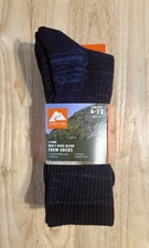 18 PAIRS Ozark Trail Men's Crew Socks 6”-12” Wool Blend BlK Cushion Foot 3 Pack 