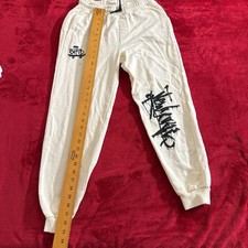 ZARA Girls White Graphic Print Jogger Pants Elastic Waist Size 13-14 Years