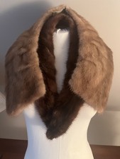 Pair of Vintage Light and Dark Genuine Satin Lined Mink Collars