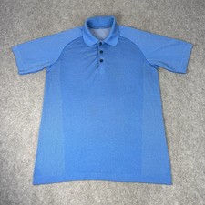 Lululemon Shirt Mens Small Blue Metal Vent Polo Short Sleeve Stretch Performance