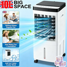 Image of 10L 3 Speed Portable Air Cooler with Remote, Touch Control Cooling Fan UK