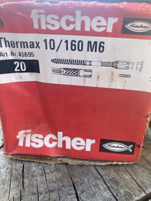 4 Stück Fischer Thermax 10/160 M6 Dübel 160 mm, 20 Stück, Art.-Nr. 45695