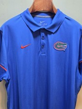 Florida Gators Shirt Mens XL Blue NCAA Football Nike Dri Fit Polo Embroidered