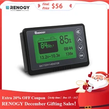 Renogy 500A Battery Monitor w/ Shunt Voltage Programmable Alarm 12V Tester