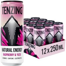 Natural Energy Drink Raspberry & Yuzu 250ml x12 Plant Based Vegan Gluten Free
