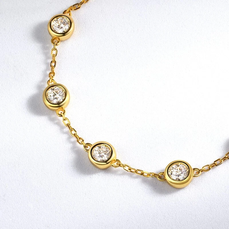 1ct Tennis Bracelet Yellow Gold Diamond Test Pass Lab-Created VVS1/D/Excellent - Image 2 of 4