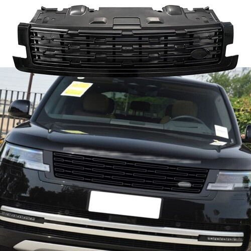 Grille de calandre boutiques avant compatible avec Range Rover 2023 2024 maille de pare-chocs tout aspect noir brillant
