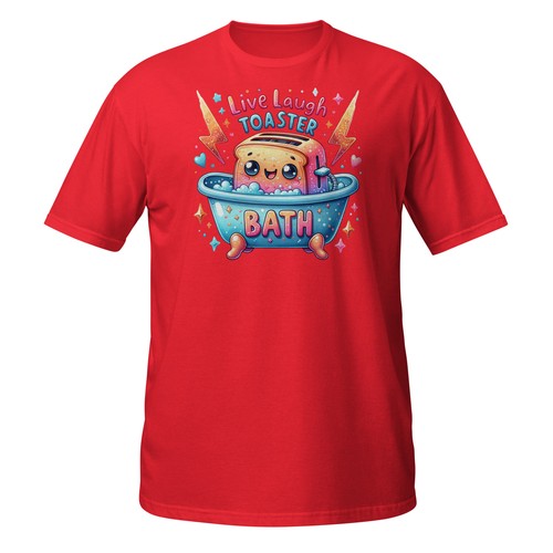 Funny Toaster In Bathtub T-Shirt | Live Laugh Toaster Bath Meme Tee - Picture 8 of 33