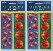 2-SET BASKETBALL STICKERS Sports Kids School Reward Scrapbook Sports Boys NEW